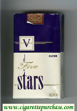 Five Stars V Filter 100s cigarettes soft box